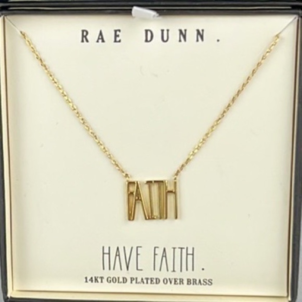 Rae Dunn- ‘Faith’ Necklace. 16+2”. NWT